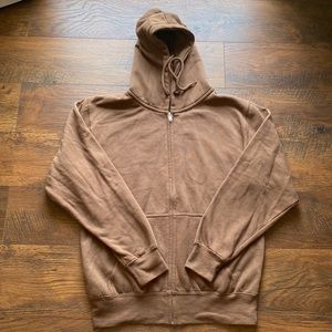 BROWN ZIP UP
